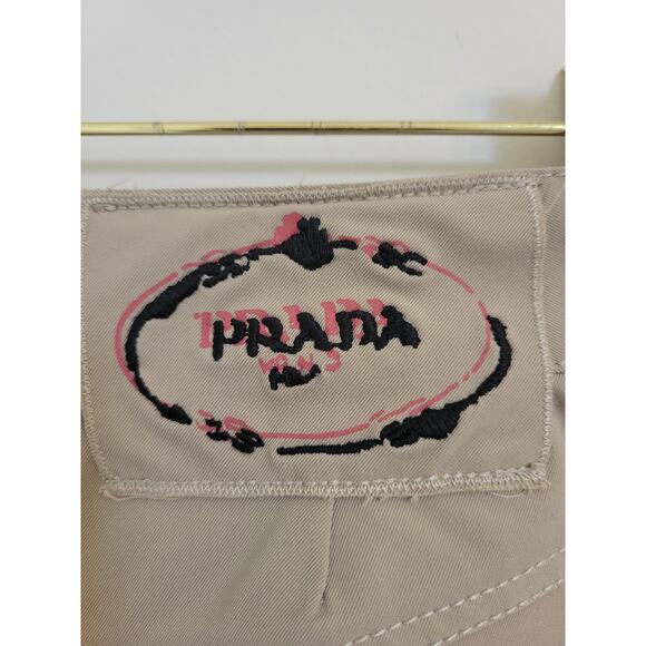 Vintage 2000' Prada Crop Beige Khaki Pants SZ 38 - Picture 8 of 12